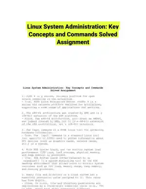 Linux System Administration: Key Concepts and Commands Solved Assignment